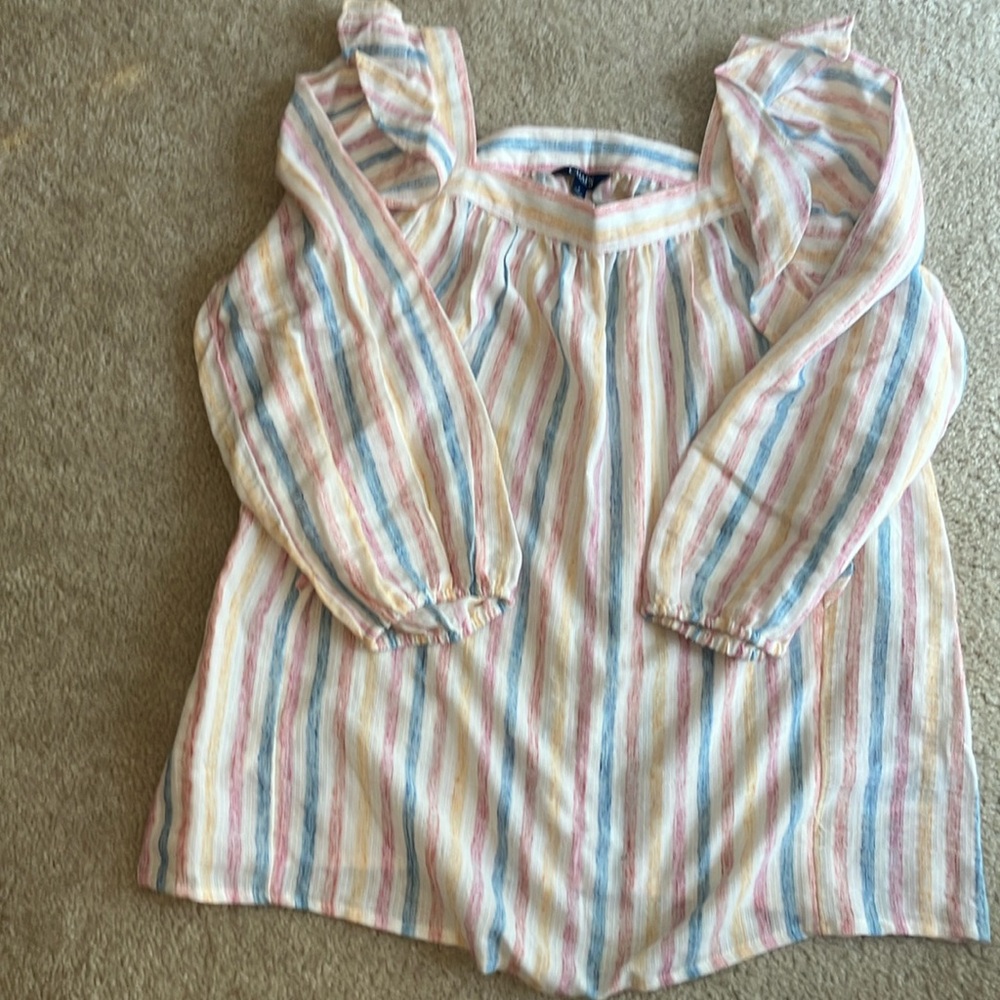 Chaps Womens Striped 3/4 Sleeve Shirt Size medium